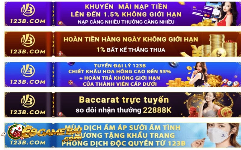 Vô vàn khuyến mãi chỉ có tại 123b