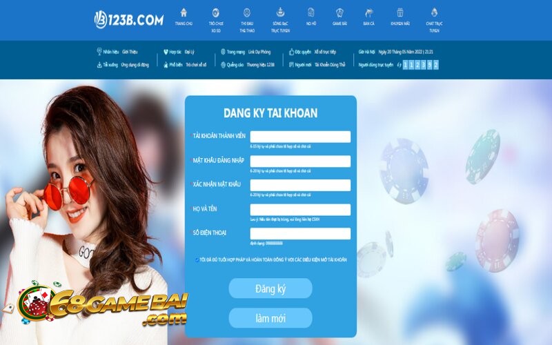 Đăng ký làm thành viên 123b
