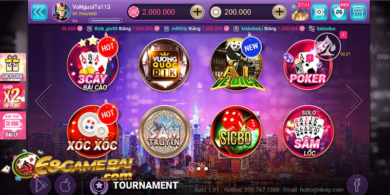 RikVip - Cổng game bài cá cược trực tuyến chuyên nghiệp 18 Giao diện độc lạ, hoành tráng