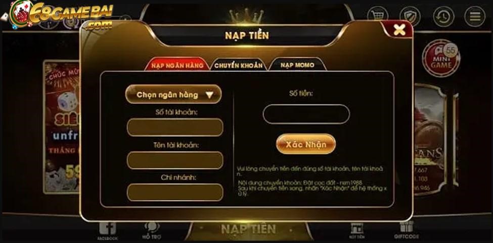 Hướng dẫn nạp tiền 369Club Asia