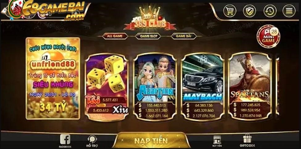 Sảnh game cá cược 369Club Asia