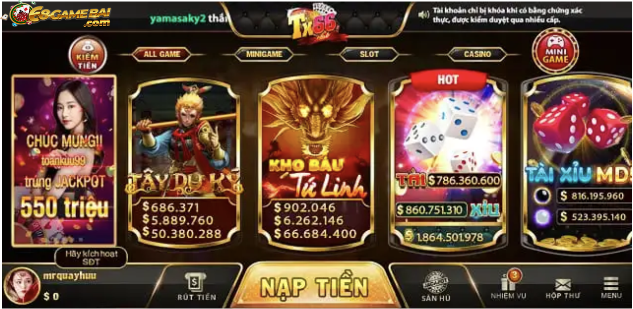 TX66 Club - Tìm hiểu về thiên đường cờ bạc tài xỉu 66 club 5 Kho tàng game tại TX66 Club khá đa dạng và phong phú