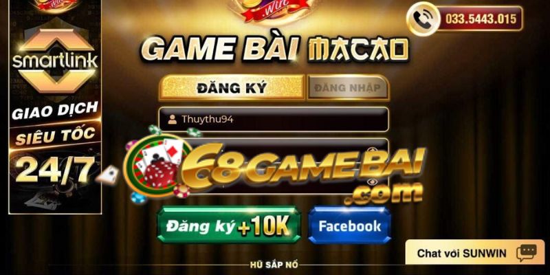 Thực hiện điền thông tin để đăng ký Sunwin