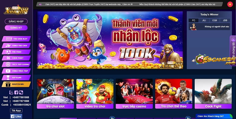 Giao diện trang game ấn tượng