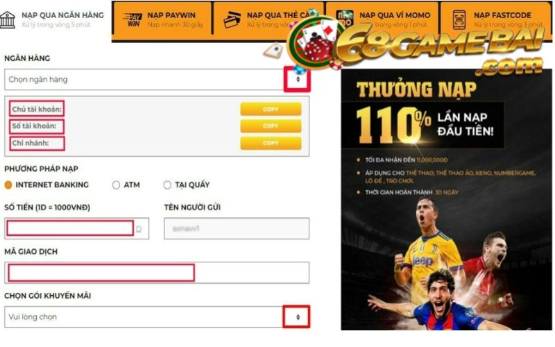 Những kênh thanh toán của nhà cái Debet