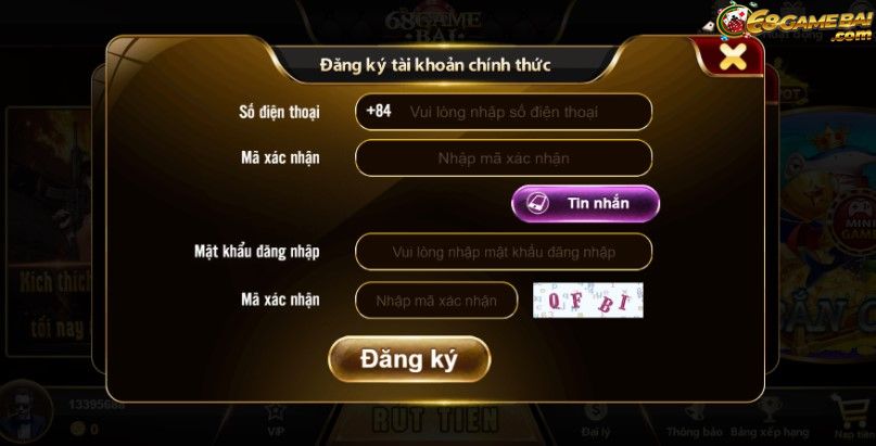 Golden Toad tại 68gamebai có cách chơi như thế nào? 5 Hướng dẫn đăng ký tài khoản 68game bài để chơi Golden Toad