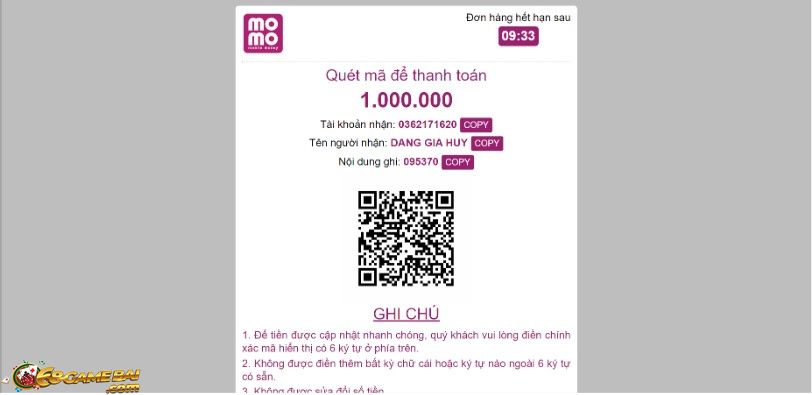 Hướng dẫn nạp tiền 8day nhanh chóng - hiệu quả nhất hiện nay 2 Nạp tiền trực tuyến qua ví Momo