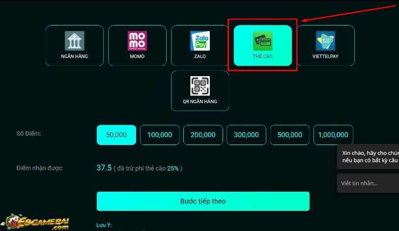 Hướng dẫn nạp tiền 8day nhanh chóng - hiệu quả nhất hiện nay 4 Nạp tiền trực tuyến qua thẻ cào điện thoại