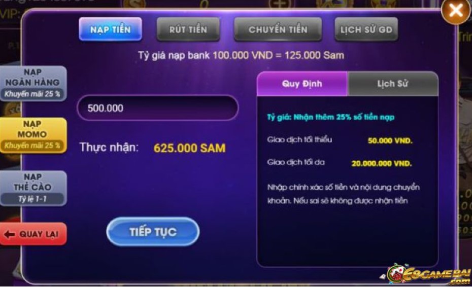 Sam86 – Review đánh giá ông vua game bài số 1 tại thị trường Việt Nam 7 Tốc độ giao dịch tại Sam86 đều diễn ra nhanh chóng