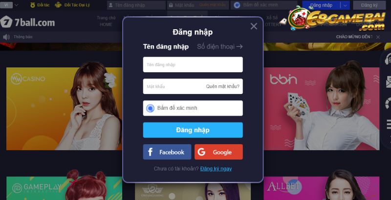 Hướng dẫn đăng ký thành công tài khoản tại 7ball