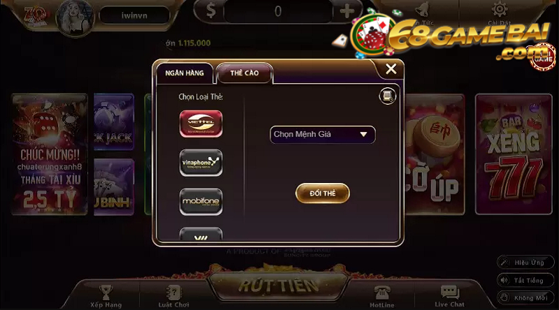 Phương thức rút tiền bằng thẻ cào điện thoại