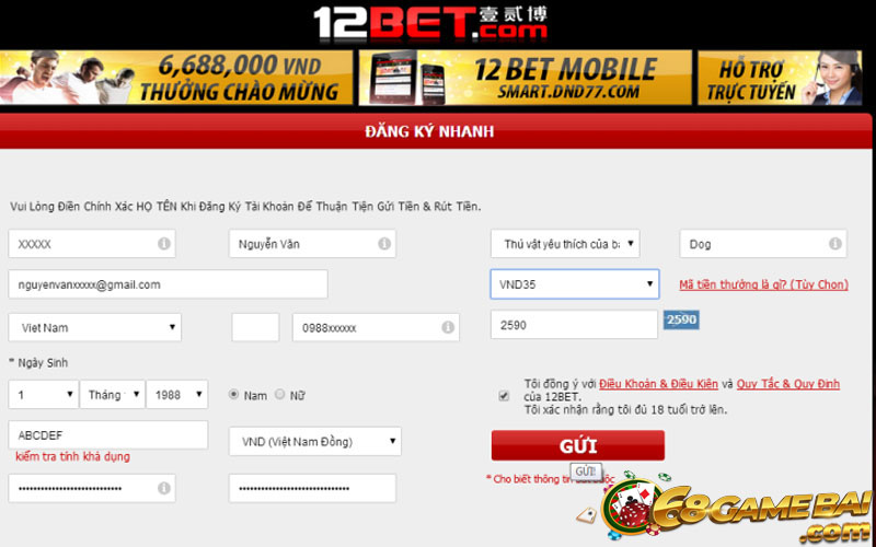 Review Chi Tiết Nhà Cái 12bet – Ngọa Hổ Tàng Long Của Châu Á 7 Đăng ký tài khoản 12bet nhanh chóng