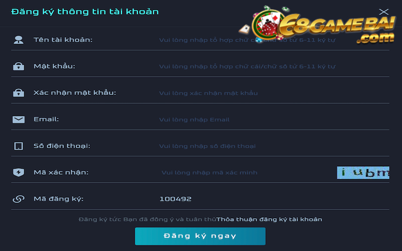 Đăng ký tài khoản TF88