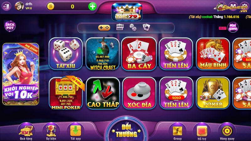 Giới thiệu cổng game đổi thưởng hot nhất thời đại - Win79 3 Kho game giải trí hấp dẫn đổi mới liên tục