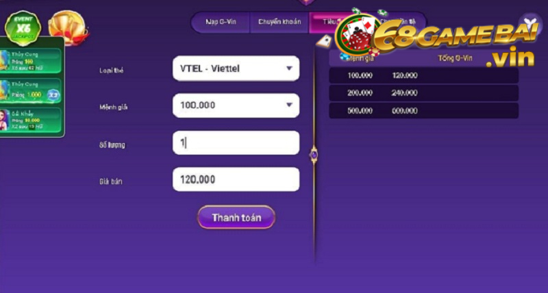 ManVip - Cổng game đổi thưởng uy tín vươn tầm thế giới 5 Giao dịch nạp - rút tiền tại cổng game ManVip đa dạng và nhanh chóng