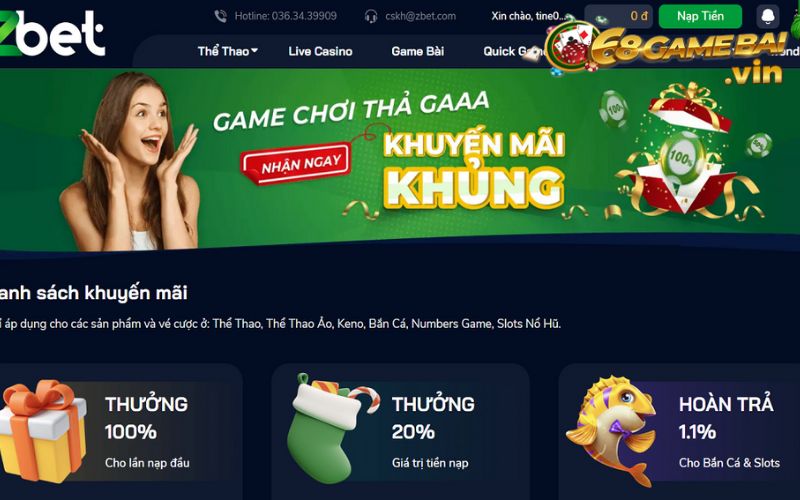 Zbetvn – Ông hoàng cổng game uy tín tới từ Châu Mỹ 3 Zbetvn - Khuyến mãi hấp dẫn chỉ có tại Zbet