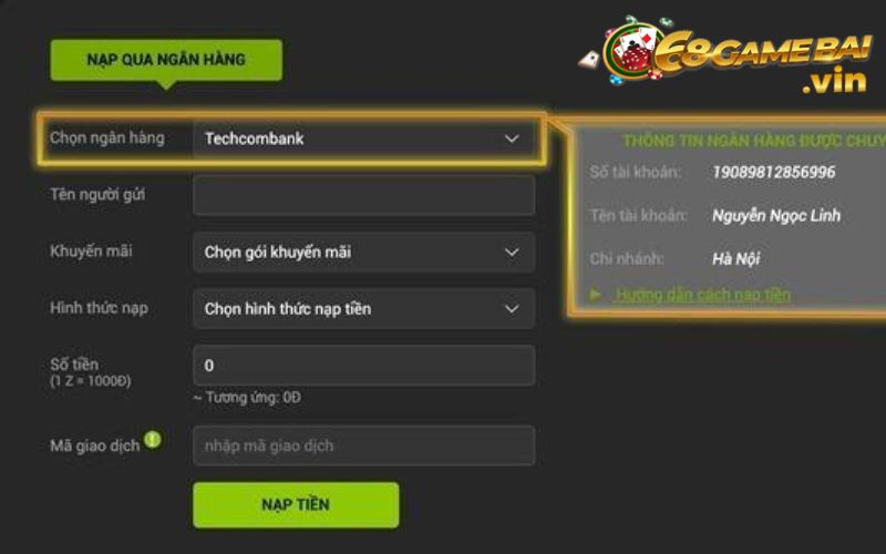 Zbetvn – Ông hoàng cổng game uy tín tới từ Châu Mỹ 4 Zbetvn - Nạp tiền thông qua các bước đơn giản