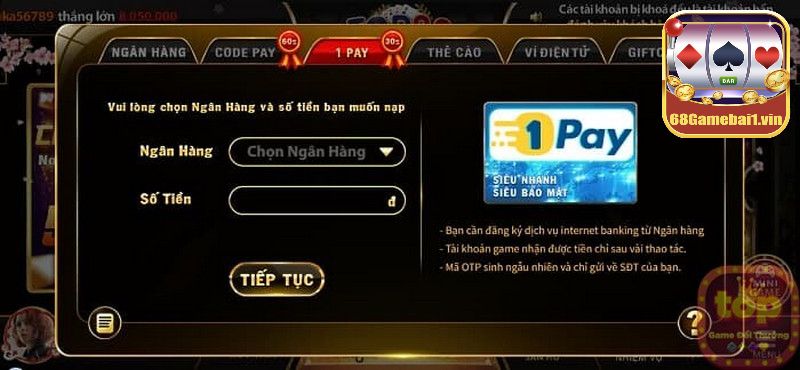 <strong>Mách bạn cách nạp tiền Top88 chưa đầy 1 phút</strong>