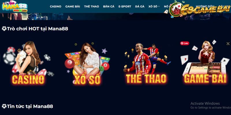 Mana88 – Cổng game bài uy tín chất lượng hàng đầu thị trường Việt 3 Các sản phẩm cá cược hấp dẫn có tại cổng game