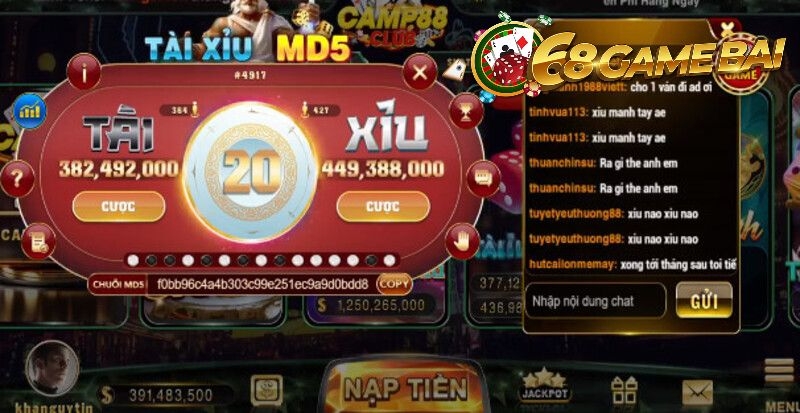 CAMP88: Review chi tiết nhất cổng game giải trí ăn tiền thật 3 Mini game tài xỉu MD5 thú vị