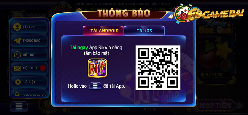 Rikvip club – Cổng game uy tín được nhiều anh bet thủ quan tâm 7 Tải ngay ứng dụng để có thể chơi game mọi lúc mọi nơi