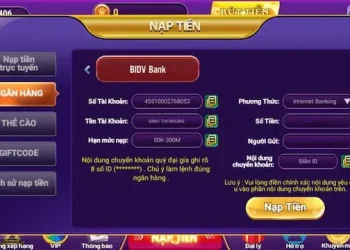 Sai thông tin nạp rút khiến thực hiện giao dịch không thành công